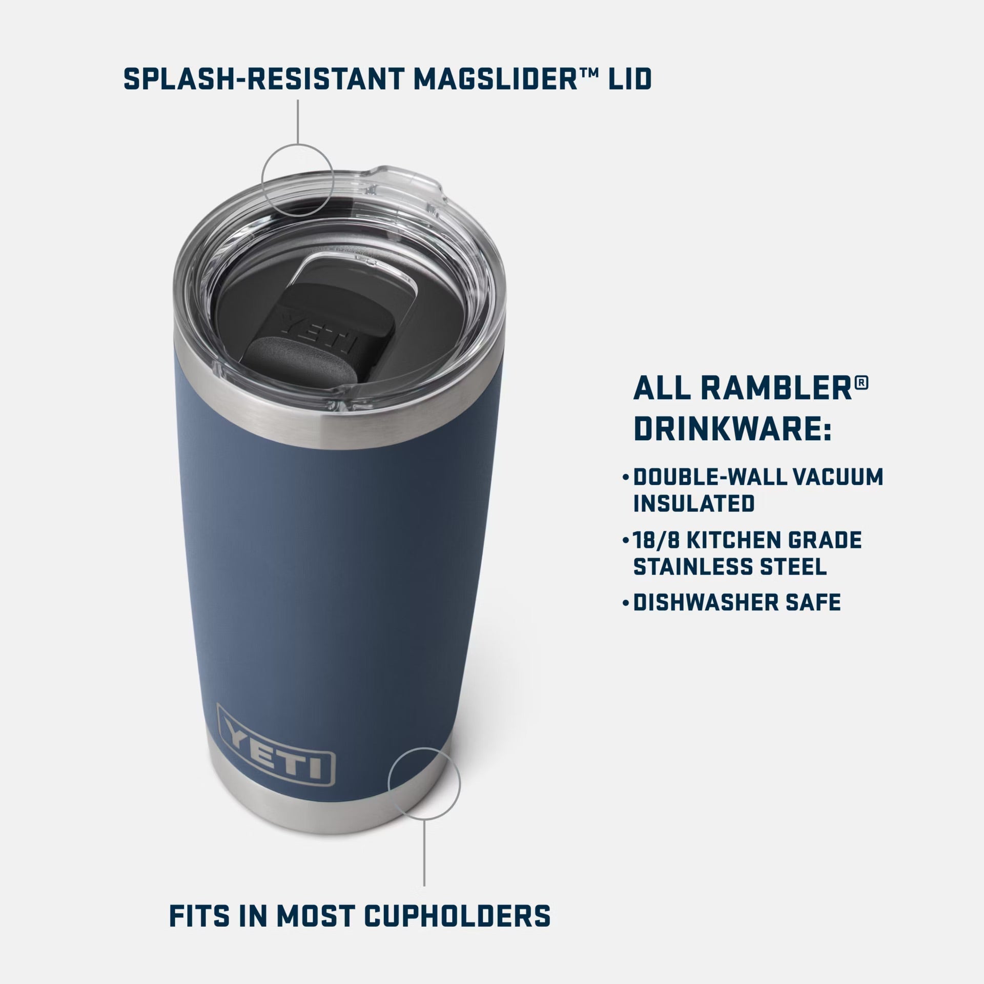 Rambler 20 oz Tumbler With Magslider Lid