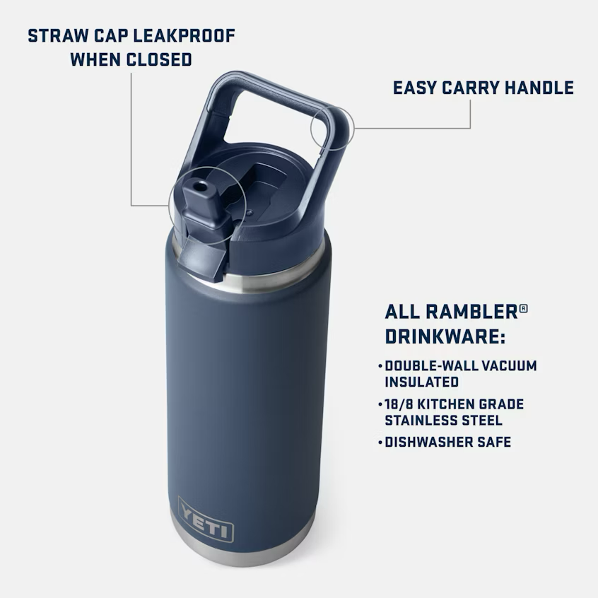 Rambler 26 oz Water Bottle With Straw Cap